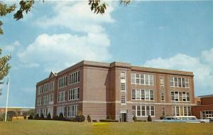 Milford Delaware~Milford High School Corner View~Classic Cars Parked~1960s Pc