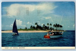 Nassau Bahamas Postcard View of Steamboat Sandy Cay 1958 Vintage Posted
