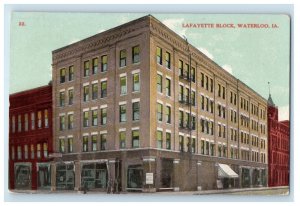 c1910's Lafayette Block Building Waterloo Iowa IA Unposted Antique Postcard 