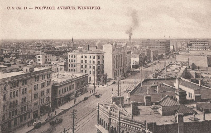 Portage Avenue Winnipeg Canada Antique Postcard