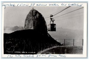 1948 Sugarload Mountain Tram Rio De Janeiro Brazil RPPC Photo Posted Postcard 