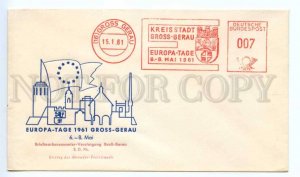 418375 GERMANY 1961 year Postage meter Gross Gerau Europa Day COVER