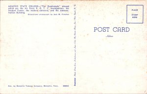 Campus View, Memphis State College Quadrangle Vintage Postcard Z21