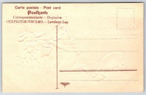 Easter~Mother & Child In Meadow w/Lambs~Basket Of Eggs~Gold Leaf Emboss~c1910