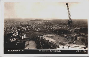 Spain Barcelona La Cumbre del Tibidabo Vintage RPPC C104