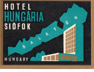 Hungary Siofok Hotel Hungaria Vintage Luggage Label sk3875