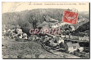 Old Postcard Avallon Cousin the Bridge view taken from Cote Gally