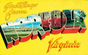 USA Greetings From Norfolk Virginia Vintage Postcard 08.15