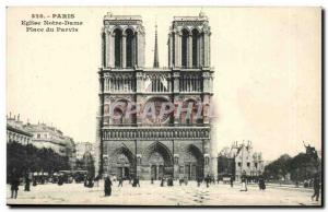 Paris L & # 39Eglise Notre Dame Post Card Old