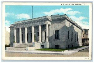 1938 US Post Office Building Full View Stairs Somerset Kentucky Vintage Postcard