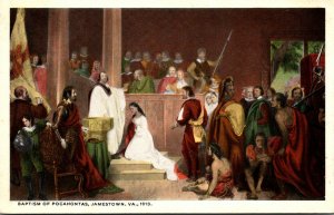 Virginia Jamestown The Baptism Of Pocahontas 1613