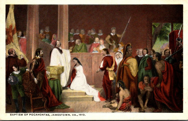 Virginia Jamestown The Baptism Of Pocahontas 1613