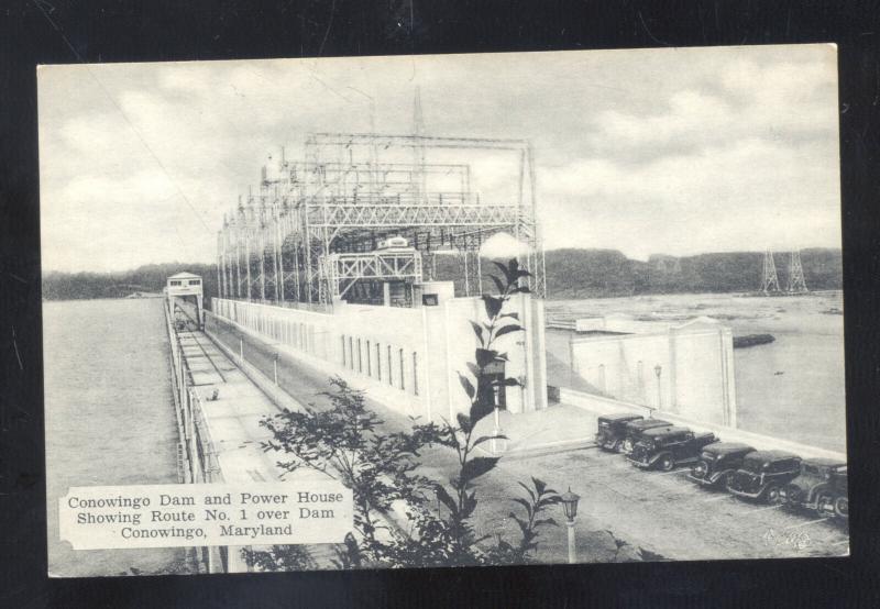 CONOWINGO MARYLAND CONOWINGO DAM POWER HOUSE VINTAGE POSTCARD MD.