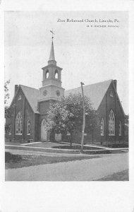 ZION REFORMED CHURCH LINCOLN PENNSYLVANIA POSTCARD (c. 1910)