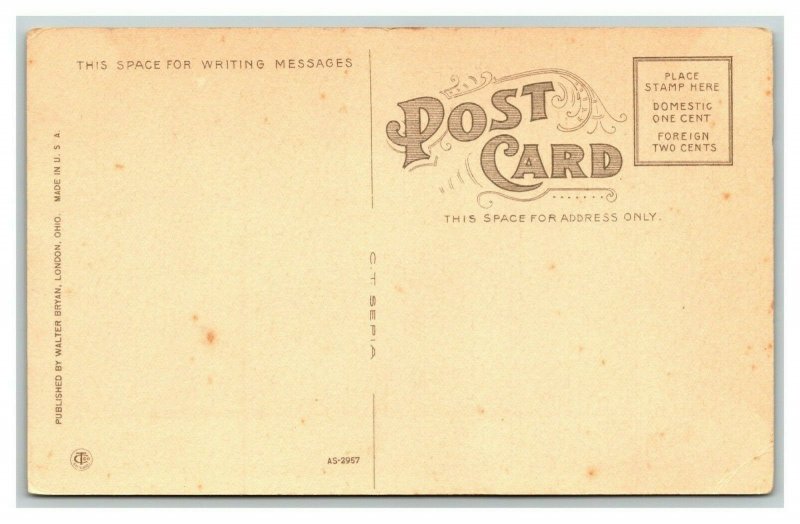 Vintage 1940's Postcard St. Patrick's Catholic Church S. Union St. London Ohio