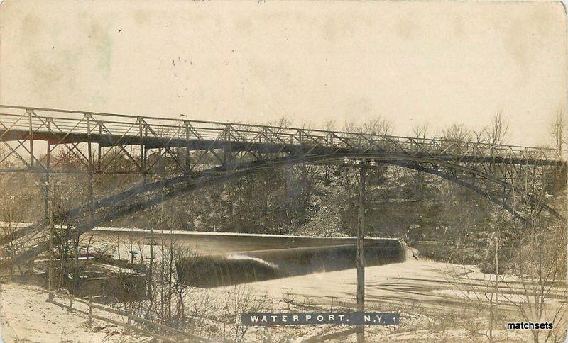 1915 WATERPORT NEW YORK Bridge Dam Real Photo RPPC4653 | United States ...