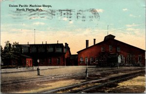 Union Pacific Machine Shops North Platte Nebraska Postcard 1914 Homesteader