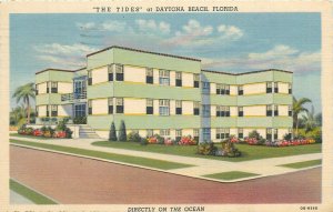1952 Daytona Beach Florida Tides Apartment Hotel occupation Postcard 25-11861