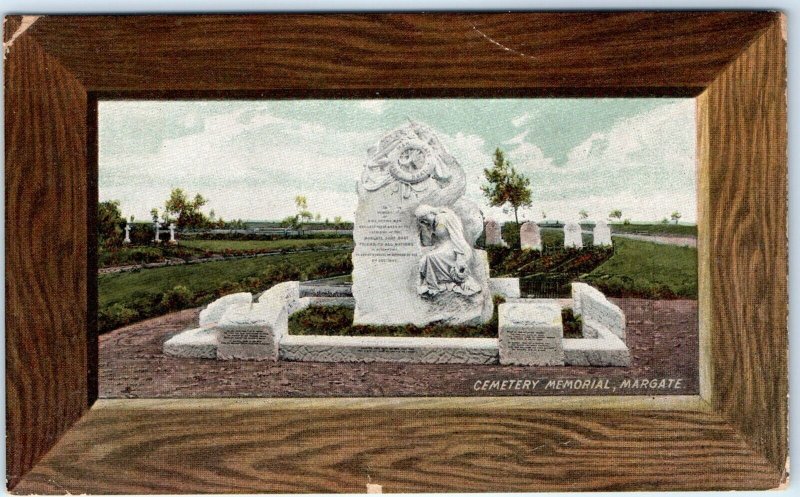 c1910s St John’s Cemetery, Margate, Kent, England Postcard Memorial Statue A79