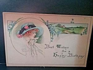 Postcard  Early 1900s Birthday Greeting - Artist Signed