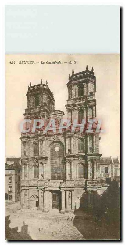 Old Postcard Rennes The Ctahedrale