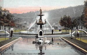 D28/ Newell West Virginia WV Postcard c1910 The Fountain Newell Park Men