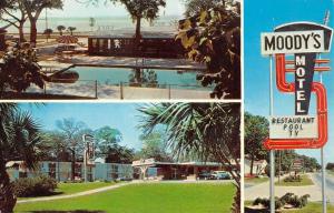 Gulfport Mississippi Moodys Motel Multiview Vintage Postcard K55256