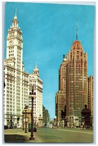 Chicago Illinois IL Postcard Chicago Tribune Michigan Avenue Bridge Scene c1960s