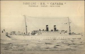 Fabre Line Steamship SS Canada Sant' Anna Venezia Madonna Germania Postard