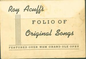 NASHVILLE TN ROY ACUFF FOLIO~WSM GRAND OLE OPRY~MUSIC~WORD PHOTOS PCRD FLDR 1939