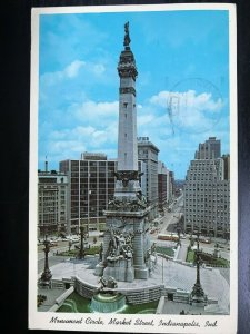 Vintage Postcard 1963 Monument Circle East Market Street Indianapolis Indiana IN