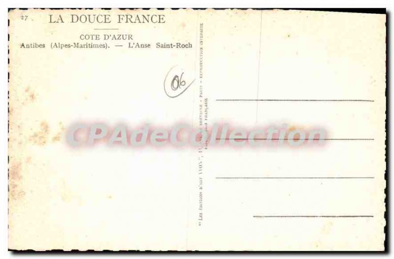 Postcard Old Antibes L'Anse Saint Roch