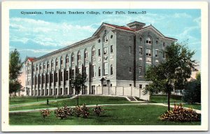 Gymnasium Iowa State Teachers College Cedar Falls Iowa Building Ground Postcard