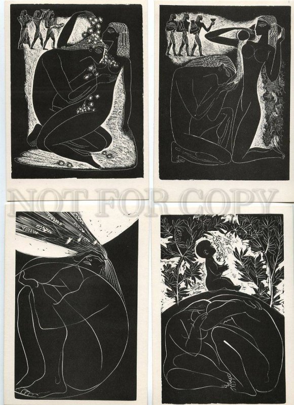 128929 ART NOUVEAU Nudes by KRASAUSKAS Collection SET 13 PCs