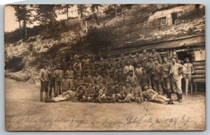 RPPC WW1 German 50th Infantry Division All Named Soldiers W/Dog     Postcard