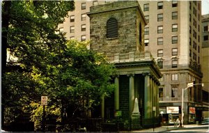 Kings Chapel Historic Boston Tremont School St Postcard VTG UNP Freedom Trail 