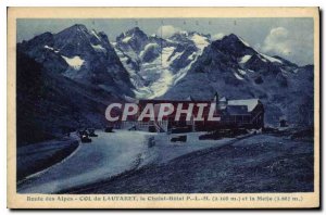 Old Postcard Alpine Road Lautaret Chalet Hotel PLM and Meije