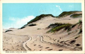 View of Sand Dunes, Cape Cod MA Vintage Postcard K50