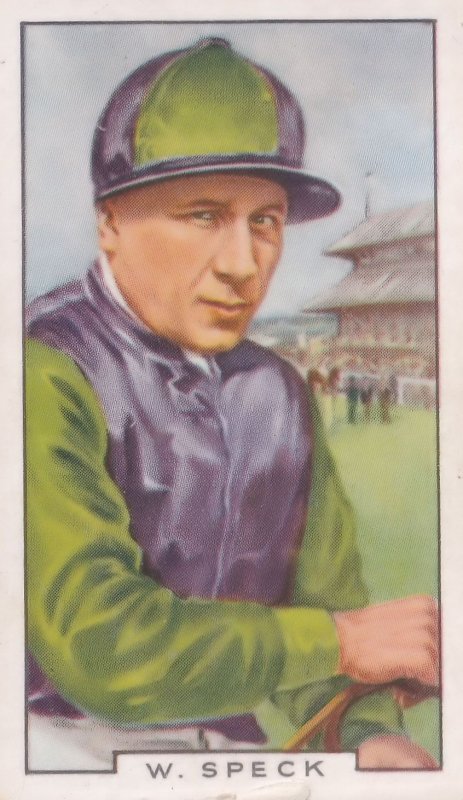 W Speck Cheltenham Killed Horse Race Jockey 1930s Cigarette Card