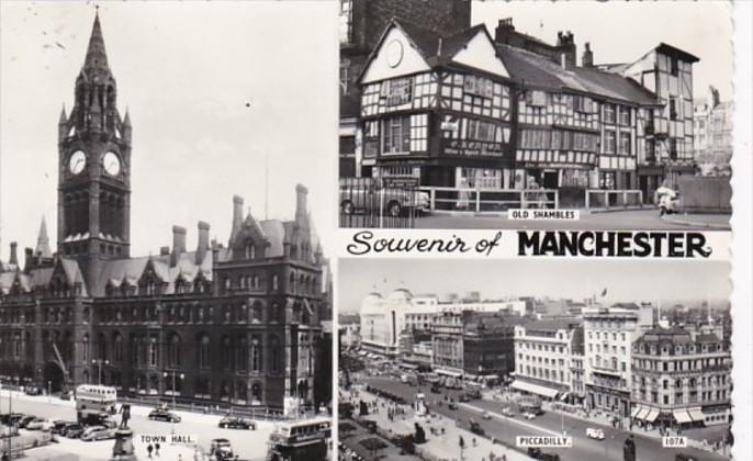 England Manchester Town Hall Old Shambles & Piccadilly 1969 Photo