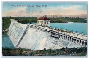 1912 Delta Dam Lake Exterior Building Rome New York NY Vintage Antique Postcard 