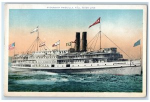 c1910 Steamship Priscilla Fall River Line Cruiser Steamer Poly Chrome Postcard