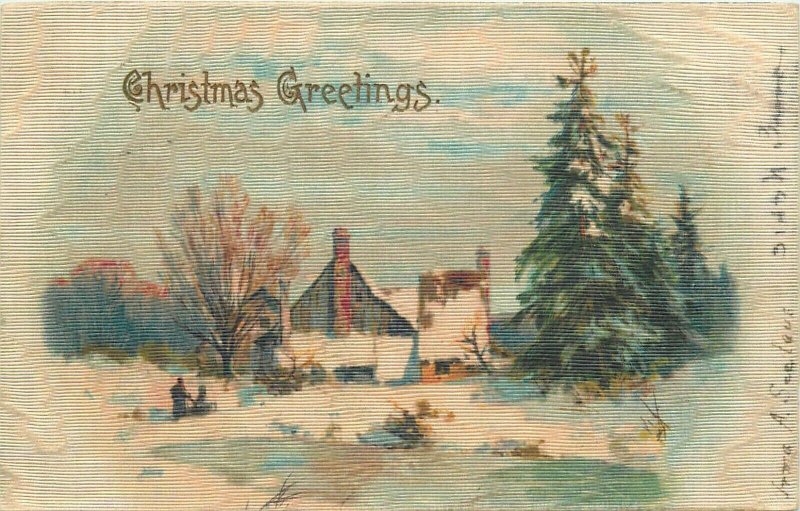 Silk novelty Christmas greetings postcard United States Philadelphia 1906 