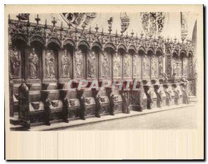 Old Postcard Colmar Cathedral Stalls