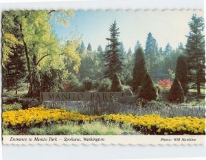 Postcard Entrance to Manito Park, Spokane, Washington