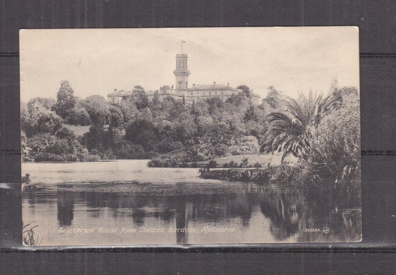 VICTORIA, MELBOURNE, GOVERNMENT HOUSE FROM BOTANIC GARDENS, c1910 ppc., unused.