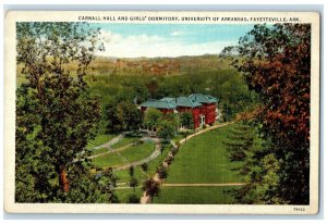 c1940s Carnall Hall & Girl's Dormitory University Of AR Fayetteville AR Postcard