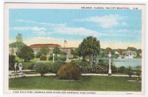 Lake Eola Orlando Florida 1920s postcard