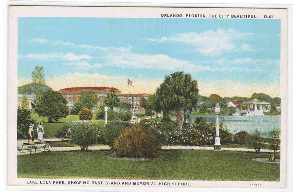 BEAUTIFUL ORLANDO FL FROM LAKE EOLA POSTCARD- 1947