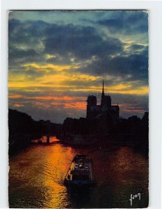 Postcard Coucher de soleil sur Notre-Dame, Paris, France